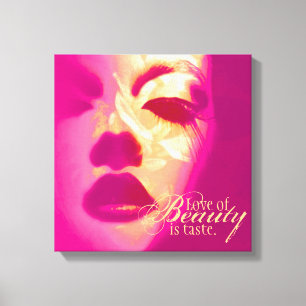 "Love of beauty is taste" pink fashion face canvas Print