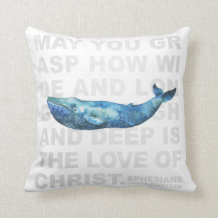 Love of Christ Ephesians 3:18 Modern Whale Pillow
