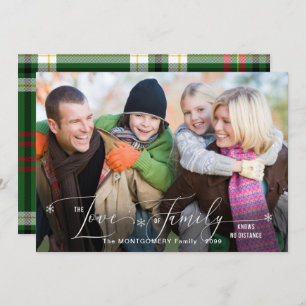 Love of Family Snowflake Typography Photo Holiday Card
