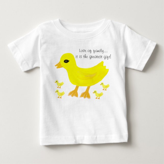 Love of Family Yellow Ducks Baby Rompers T-Shirt (Front)