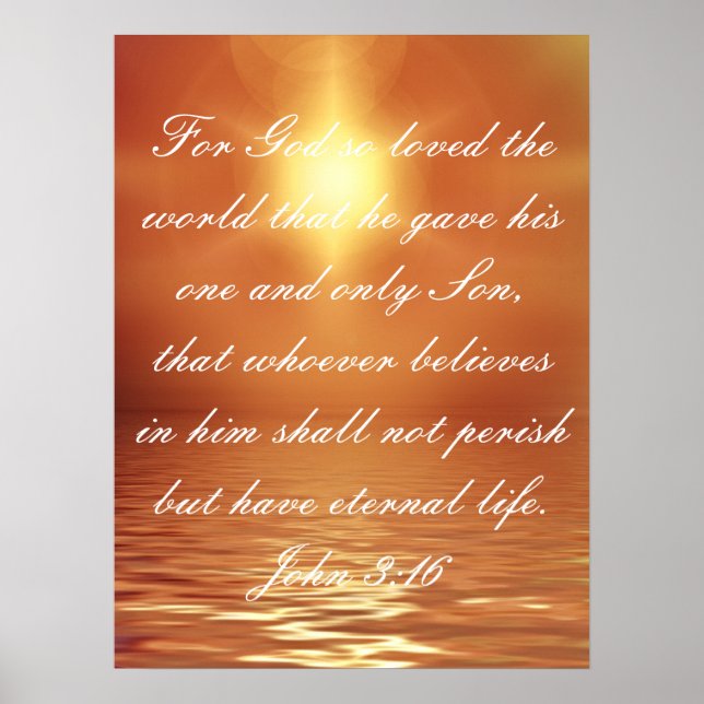 Love of God Bible verse John 3:16 Poster (Front)