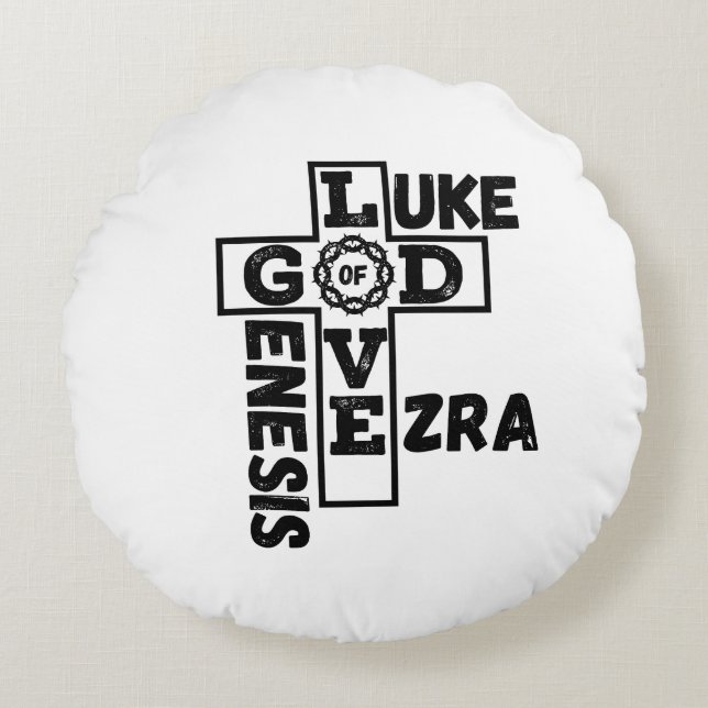Love Of God Biblical Crossword Round Cushion (Front)