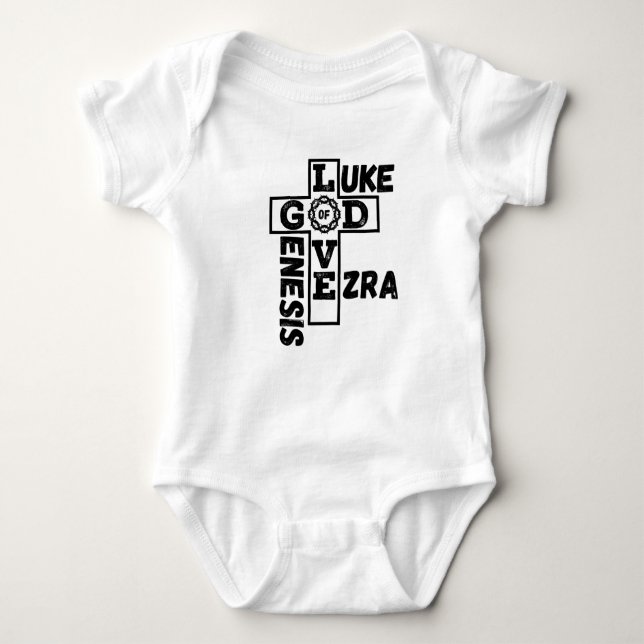 Love Of God Biblical Crossword Unisex Baby Bodysuit (Front)