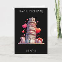 Love of Italy, Leaning Tower of Pisa. Editable