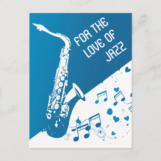 Love of Jazz Saxophone Postcard (Front)