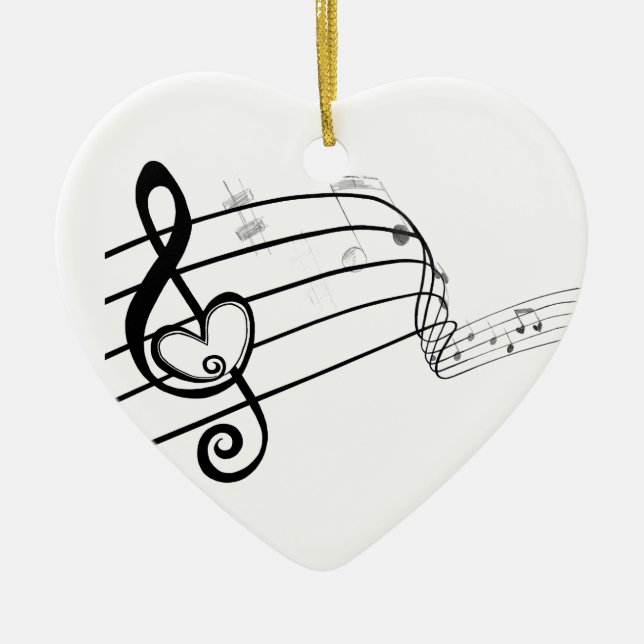 Love of Music Ceramic Tree Decoration (Front)