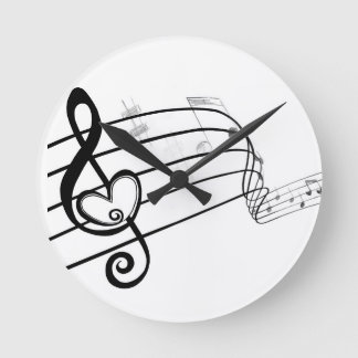 Love of Music Round Clock