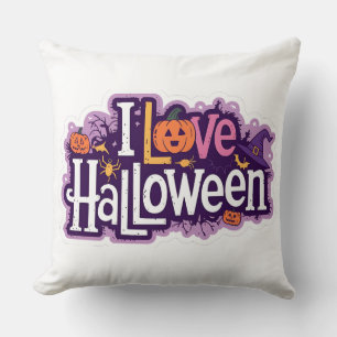 Love of Pink Halloween Throw Pillow: Festive New M Cushion