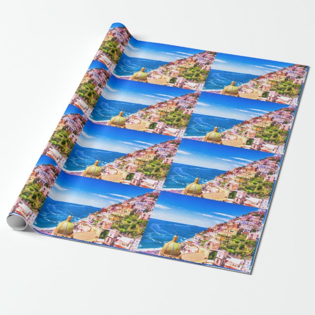 Love Of Positano Italy Wrapping Paper (Unrolled)
