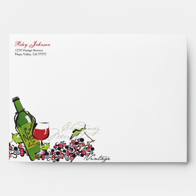 Love of Wine and Grape Envelope (Front)
