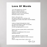 Love Of Words poem poetry wall art poster 