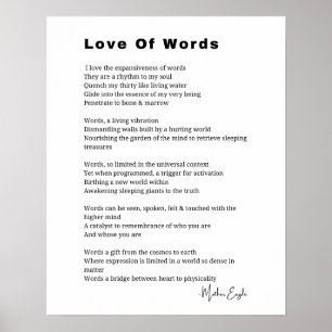 Love Of Words poem poetry wall art poster
