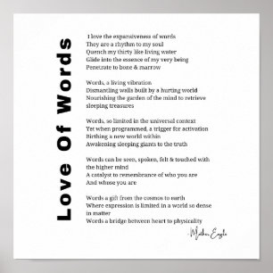 Love Of Words poem poetry wall art poster