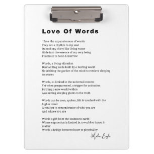 Love Of Words poem poetry wall art poster Clipboard