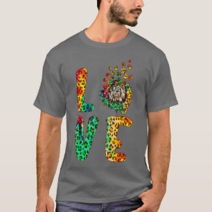 Love Old English Sheepdog Dog Sunflower Tie Dye Le T-Shirt
