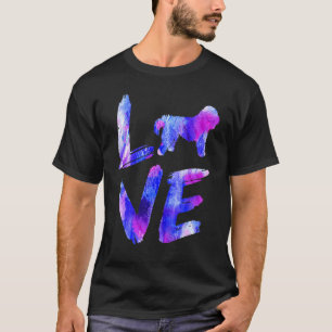 Love Old English Sheepdog Sheepie Watercolor Blue T-Shirt