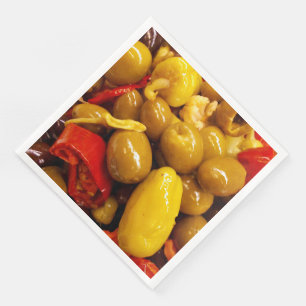Love Olives and Peppers Paper Napkin