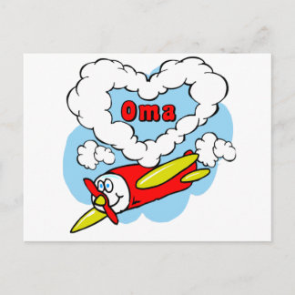 Love Oma Kids Aeroplane Postcard