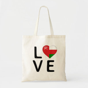 Love - Oman Flag Tote Bag