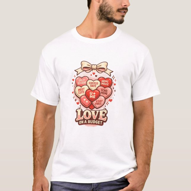 Love On A Budget Coquette Valentine Tee | Bow + Co (Front)