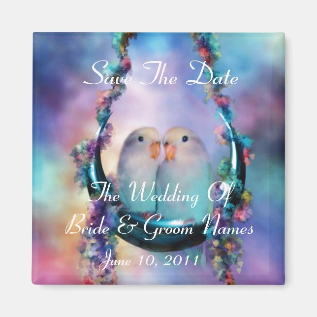 Love On A MoonSwing Save-The-Date Wedding Magnet (Front)