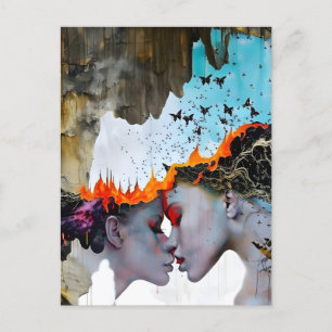 Love on Fire Postcard
