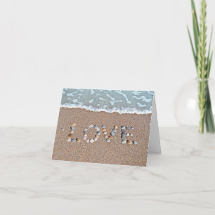 Love on the beach card
