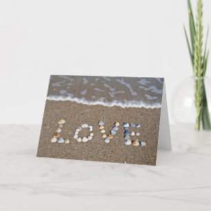 Love on the beach card