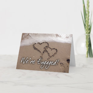 Love on the beach engagement card