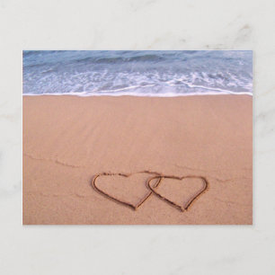 Love on the beach postcard