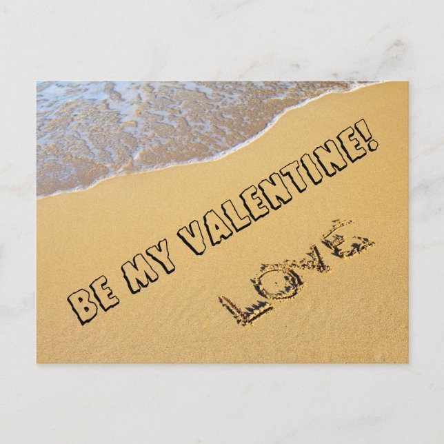 Love on the beach Valentine's Card (Front)