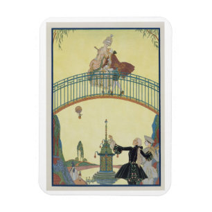 Love on the Bridge, illustration for 'Fetes Galant Magnet