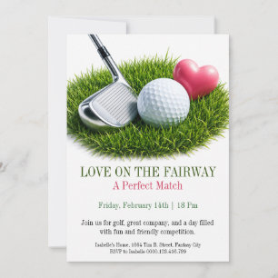 Love on the Fairway Golf Valentine Invitation
