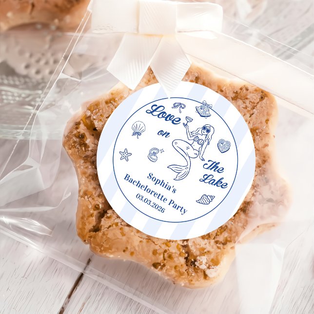 Love On The Lake Bachelorette Party  Classic Round Sticker (Creator Uploaded)