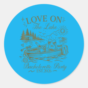 Love On The Lake Bachelorette Party Est 2026 Classic Round Sticker