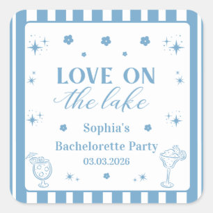 Love On The Lake Bachelorette Party  Square Sticker