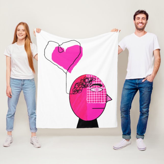 Love on the Mind Fleece Blanket (In Situ)