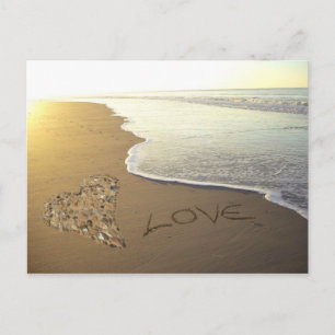 Love on the Sandy Beach Shore Postcard