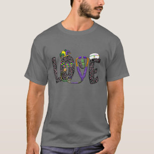 Love Oncology Nurse Leopard Mardi Gras Festival Co T-Shirt