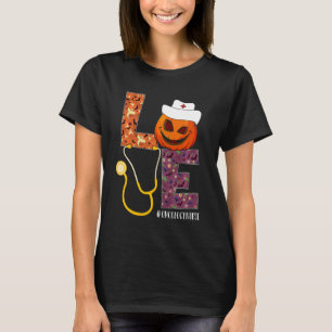 Love Oncology Nurse Life Nurse Halloween Pumpkin C T-Shirt