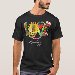 Love Oncology Nurse Off Duty Watermelon Pineapple T-Shirt
