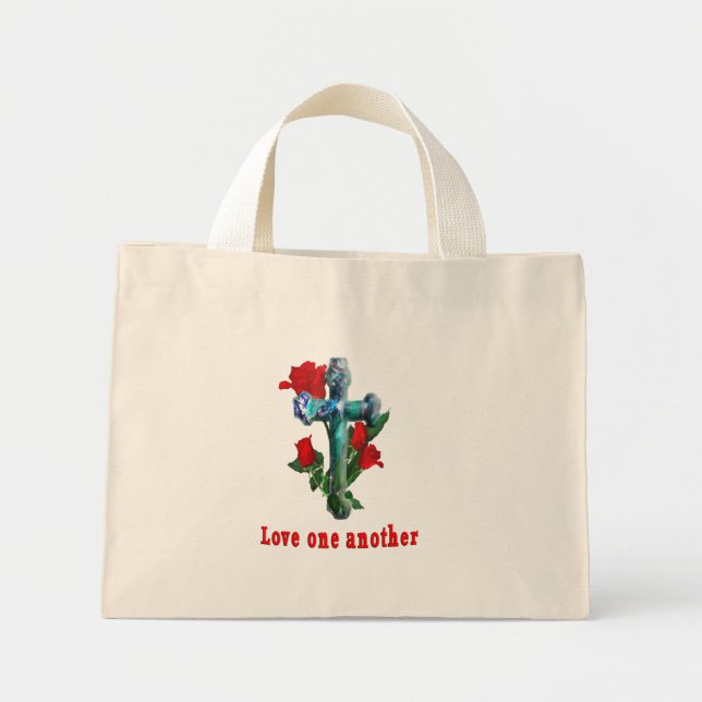 Love one abother mini tote bag (Front)