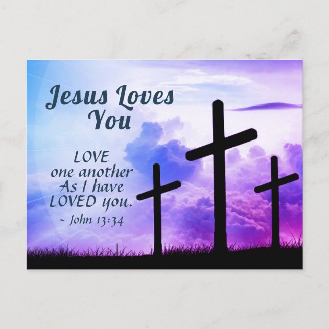 Love One Another As I Have Loved You Bible Easter Postcard (Front)