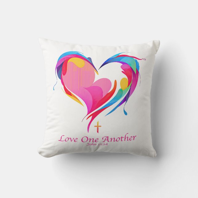 Love One Another Bible Verse John 1334  Cushion (Front)