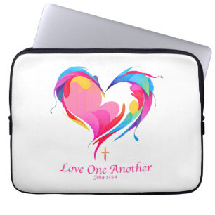 Love One Another Bible Verse John 1334  Laptop Sleeve