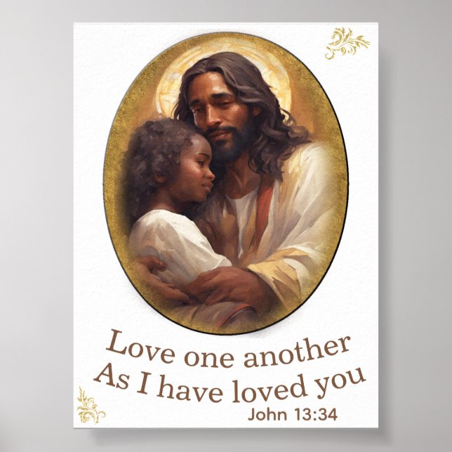 Love one another Christian Bible verse Poster (Front)