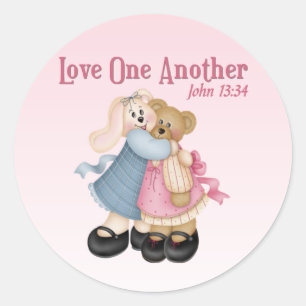 Love One Another Classic Round Sticker