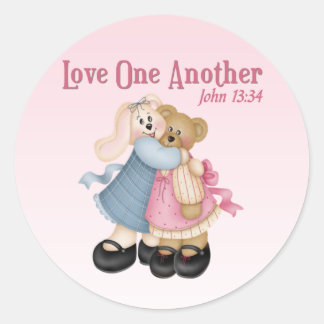 Love One Another Classic Round Sticker