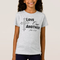 Love One Another Cross Girls Tee