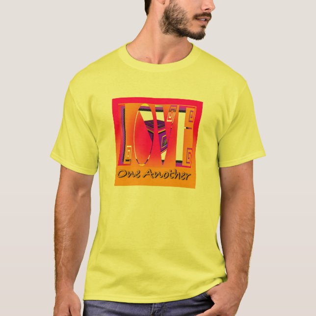 Love One Another Graphic Yellow T-Shirt (Front)